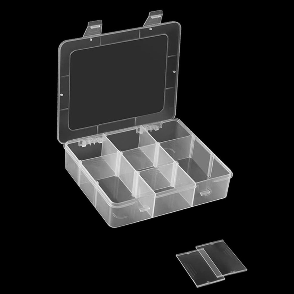 9 Grid Plastic Storage Compartment Organizer Container Adjustable, 2 pack NIB